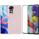 Coolacs Xiaomi Redmi Note 12 Pro 4g ile Uyumlu Soft Yumuşak Telefon Kılıfı ve 5d Tam Kaplayan Cam Ekran Koruyucu - Rose Gold