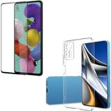 Coolacs Xiaomi Redmi Note 12 Pro 4g ile Uyumlu Soft Yumuşak Telefon Kılıfı ve 5d Tam Kaplayan Cam Ekran Koruyucu - Şeffaf