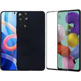 Coolacs Xiaomi Redmi Note 12 Pro 4g ile Uyumlu Soft Yumuşak Telefon Kılıfı ve 5d Tam Kaplayan Cam Ekran Koruyucu - Siyah