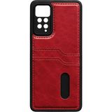 Coolacs Xiaomi Redmi Note 12 Pro 4g Uyumlu Deri Kartvizitli Kartlıklı Premium Telefon Kılıfı Kapak - Kırmızı
