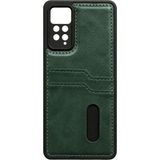 Coolacs Xiaomi Redmi Note 12 Pro 4g Uyumlu Deri Kartvizitli Kartlıklı Premium Telefon Kılıfı Kapak - Koyu Yeşil