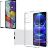 Coolacs Xiaomi Redmi Note 12 Pro 5G ile Uyumlu Soft Yumuşak Telefon Kılıfı ve 5d Tam Kaplayan Cam Ekran Koruyucu - Şeffaf