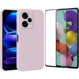 Coolacs Xiaomi Redmi Note 12 Pro ile Uyumlu Soft Yumuşak Telefon Kılıfı ve 5d Tam Kaplayan Cam Ekran Koruyucu - Rose Gold - Redmi Note 12 Pro 5G