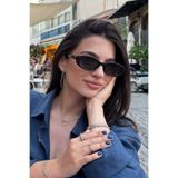 COOLANDBETTER Cat eye vintage model oval güneş gözlüğü retro/siyah