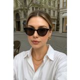 COOLANDBETTER Nora Cat Eye Güneş Gözlüğü - Siyah Ince Çerçeve Şık Kadın Model – Uv400 Koruma