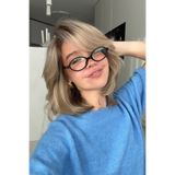 COOLANDBETTER Tr Miux Ver2 Logosuz Siyah Oval Çerçeve Popüler Şeffaf Ekran Gözlüğü