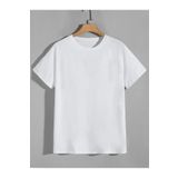 coolart Basic Düz Tişört - Beyaz Baskısız Oversize Yazlık Kısa Kol T-Shirt Bisiklet Yaka