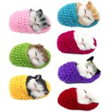 Coolayoung 6 adet uyku kedi terlik bebek oyuncak, Mini yavru kedi ayakkabı miyavlar sesler dekor el oyuncak hediye çocuklar erkek kızlar için