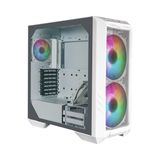 Cooler Master HAF 500 beyaz PC kasası – 2 önceden yüklenmiş 200 mm ARGB fanlı orta boy kasa, döndürülebilir 120 mm GPU fan, çok yönlü soğutma seçenekleri, sertleştirilmiş camdan yan duvar,
