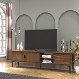 Coolhome Marin Tv Ünitesi Tv Sehpası 180 Cm Çizgi Desenli , Raflı , Ceviz