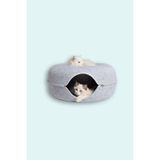 Coolizz Donut Kedi Tüneli / Donut Kedi Yatağı - 50 cm - Açık Gri