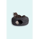 Coolizz Donut Kedi Tüneli / Donut Kedi Yatağı - Koyu Gri