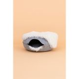 Coolizz Peluş Donut Kedi Yatağı - Peluş Donut Kedi Tüneli Açık Gri-L