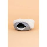 Coolizz Peluş Donut Kedi Yatağı - Peluş Donut Kedi Tüneli - Açık Gri