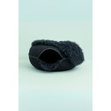 Coolizz Peluş Donut Kedi Yatağı - Peluş Donut Kedi Tüneli - Koyu Gri