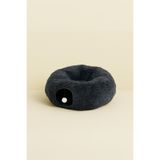 Coolizz Simit Peluş Kedi Tüneli - Peluş Kedi Yatağı Koyu Gri-80