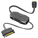 Coolmoon Ar-1 5V 3pin Argb LED Kontrol Cihazı - Sata 15 Pin Güç - Rgb Fan Şerit LED Denetleyici - Siyah