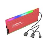 Coolmoon Argb Pasif Ram Soğutucu 5V3Pin Masaüstü Ram Soğutucu Kırmızı