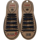 Coolnice Silikon Bağlanmayan Esnek ve Dayanıklı Bağcık Seti – Yetişkin Unisex Spor Ayakkabılar için Kolay Kullanım, 1 Set - Kahverengi - Siyah