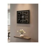 COOLOVS Kristal Taşlı Siyah Aynalı Dekoratif Duvar Saati – 50×50 cm