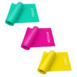 Coolrunner 7FT Uzun Lateks İçermeyen Elastik Düz Egzersiz Bandı 3'lü Set Taşıma Çantalı, Pilates, Spor Salonu, Fizik Tedavi, Yoga, Taşıma Çantası için Geniş Fitness Direnç Bantları, Yeşil ve Sarı ve