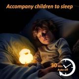 Coopark Ördek Gece Lambası, Kulaklıklı Sevimli Ördek Lambası, Yatak Odası İçin Mükemmel Silikon Gece Lambası, Kısılabilir Zamanlayıcılı Müzik Dekoru, Şarj Edilebilir, Bebekler, Kız Çocukları İçin Doğu