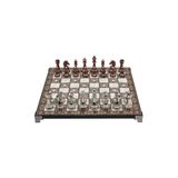 Cooper Chess 30cm Mozaik Desenli Bronz Gümüş Metal Klasik Tasarım Satranç Takımı Dekoratif Hediyelik Satranç Seti