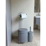 Çöp Kovalı Wc Kağıtlık ve Tuvalet Fırça Seti - Gri