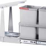 ÇÖP KOVASI 12+12LT GRİ AFEKS TELESKOPİK RAYLI