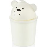 Çöp Kovası Mini Çöp Kovası Qlux Mini Masaüstü Ofis Mutfak Çöp Kovası - Krem