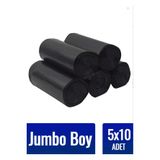 Çöp Torbası Jumbo Boy 10’Lu 5 Rulo Kalın 80X110 Çöp Poşeti