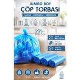 Çöp Torbası Jumbo Boy 10'lu X 5 Rulo Mavi Çöp Poşeti 80x110 Cm