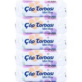 Çöp Torbası Şeffaf Mini Boy 40'lı 5'li Çöp Poşeti