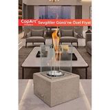 CopArt Copart Muko Biyoetanol Masaüstü Şömine - 1 lt Yakıt Hediyeli Naturel Açık Gri