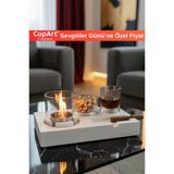 Copart Elza Beyaz Biyoetanol Masaüstü Şömine - 1 Lt Yakıt Hediyeli