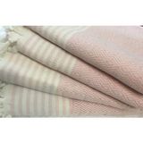 Coperta Battal Boy Kolları Örten Koltuk Örtüsü Takımı 3+3+1+1 - 180 x 300 cm - Pudra Pembe