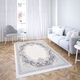 Coperta Home 6m² Süngerli Lastikli Halı Örtüsü - Gri - Lacivert - 200 x 300 cm