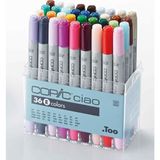Copic Ciao 36'Lı Marker Seti E Fırça Ve Kesik Uçlu Tasarımcılar İçin İdeal Seçim