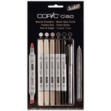 Copic Ciao 5+1 Warm Grey Tones Marker Set