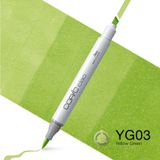 COPIC Ciao Marker Tip YG - 03, sarı yeşil, çok yönlü yerleşim kalemi, orta genişlikte ve fırça uçlu