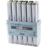 Copic Marker Set 12'li Set Sıcak Gri Renkler