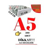 Copier bond 500 Adet A5 Fotokopi Kağıdı 80gr (DİKKAT A4'ÜN YARISIDIR)
