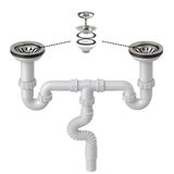 Çöpmak Çiftli Lavabo Sifonu 11 cm – Koku Önleyici, Dayanıklı Banyo ve Mutfak Gider Boru Bağlantı Seti