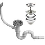 Çöpmak Evye Sifonu, 11 cm Yandan Taşmalı, Ø32 Çıkışlı, Koku Önleyici, Dayanıklı, Beyaz, PVC Malzeme, Mutfak Lavabo için
