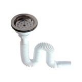 Çöpmak Körüklü Büyük Kafalı Çok Delikli Lavabo Sifonu Beyaz