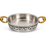 Copper Empire 18 cm Gümüş Kaplama Bakır Sahan – Omlet, Şakşuka, Menemen Servis ve Pişirme Tavası - 18 x 4 cm