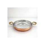 Copper Empire 22x4 cm Saf Bakır Ağır Tava İçi Kalaylı El Dövme Menemen Kuymak Yumurta Tavası