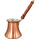Copper Empire Bakır Cezve Ahşap Saplı Geleneksel Türk Kahvesi Cezvesi 9x8 cm