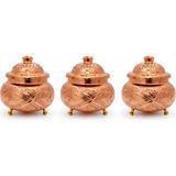 Copper Empire Bakır Kase, Şekerlik, Çok Amaçlı Kase, Baharatlık Bakır Kase - 3 Adet