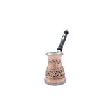 Copperdone Çiçek El Işlemeli Uzun Eskitme Bakır Cezve Indüksiyon Ocak Uyumlu Büyük Boy